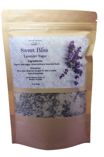 Sugar with dried culinary lavender