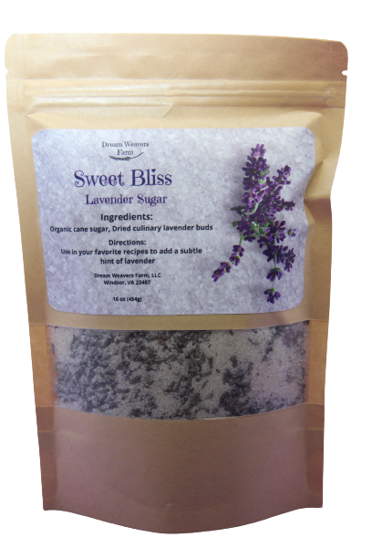 Sugar with dried culinary lavender